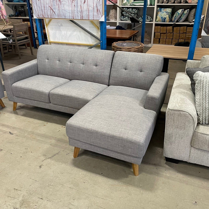 CORAL Alma 3 seat sofa chaise RHF -Zander Grey discounted furniture in Adelaide