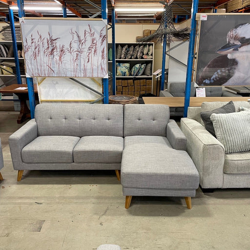 CORAL Alma 3 seat sofa chaise RHF -Zander Grey discounted furniture in Adelaide
