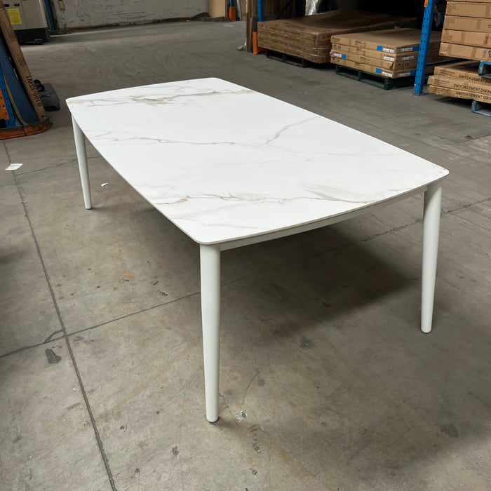 GOODUSD Alfie Dining Table 220cm- Ceramic White discounted furniture in Adelaide