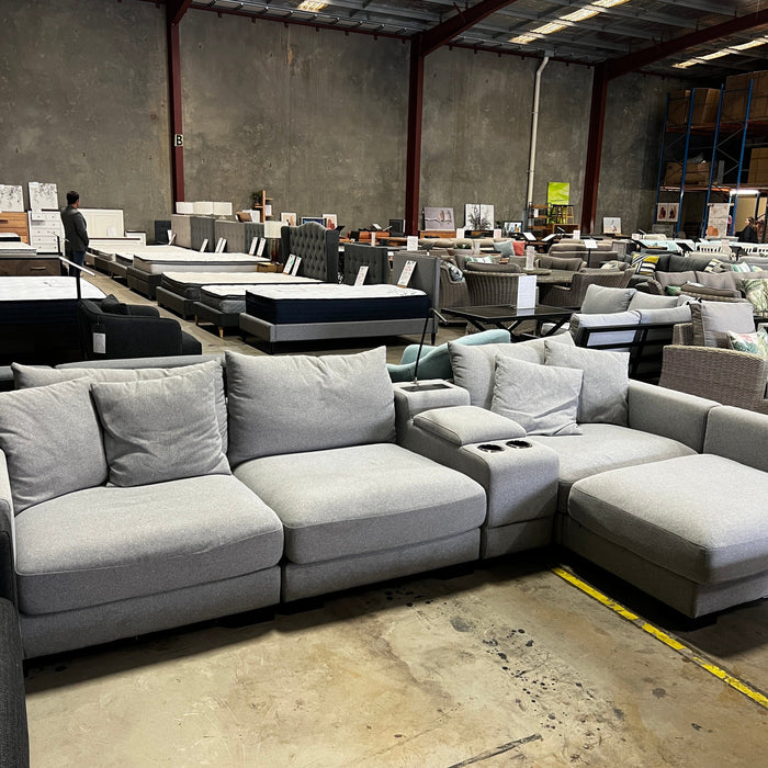CORAL Paige Modular - rev chaise Artic Haze discounted furniture in Adelaide