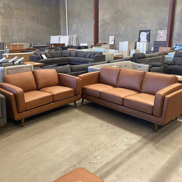 CORAL Dahlia 3+2 Seat Sofa - Tan Fabric discounted furniture in Adelaide