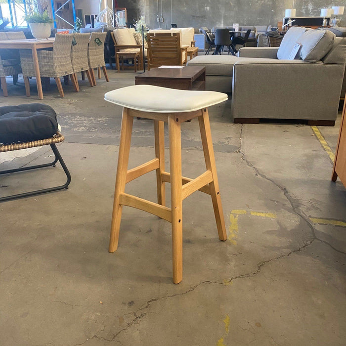 Australian Furniture Warehouse Gang Stool - White/Natural discounted furniture in Adelaide
