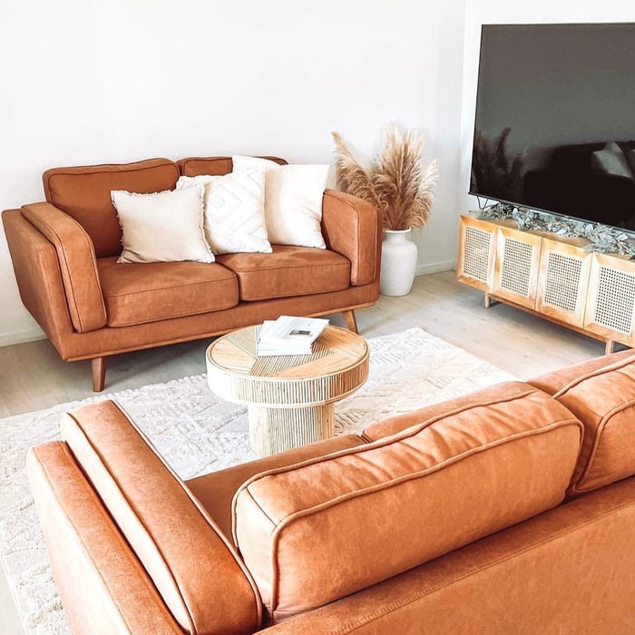 CORAL Dahlia 2 Seat Sofa - Tan Fabric discounted furniture in Adelaide