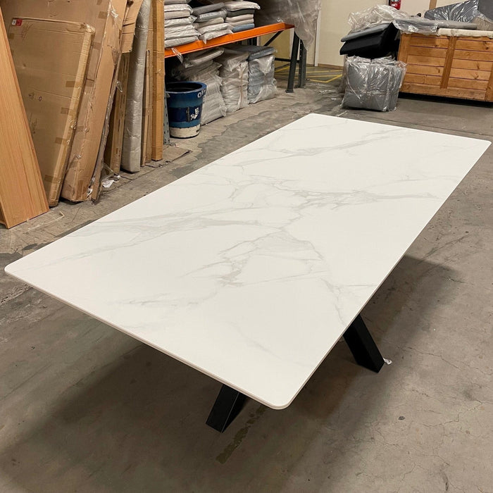 FOSHAN Calcutta Ceramic Table discounted furniture in Adelaide