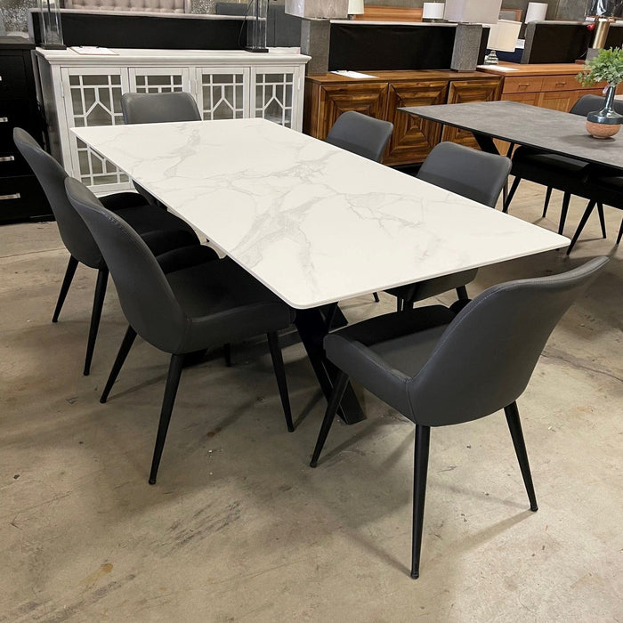FOSHAN Calcutta Ceramic Table discounted furniture in Adelaide