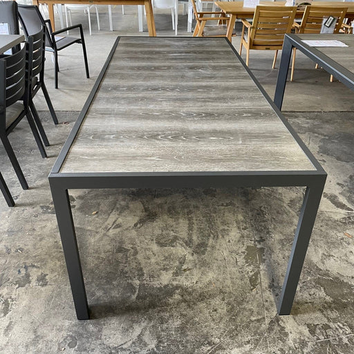 GOOD Ekaterina fixed 227cm table- Gunmetal discounted furniture in Adelaide