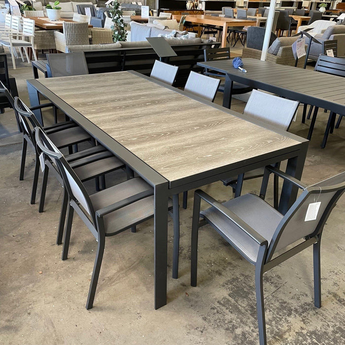 GOOD Ekaterina Extension Table Gunmetal discounted furniture in Adelaide