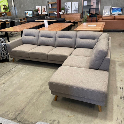 CORAL Harlow 3seat  Chaise RHF-Cocoa discounted furniture in Adelaide