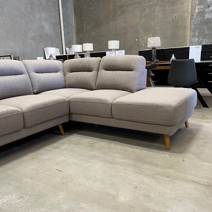 CORAL Harlow 3seat  Chaise RHF-Cocoa discounted furniture in Adelaide