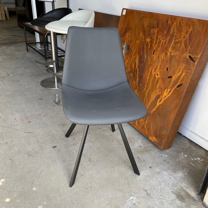 FOSHAN Hilton Chair - Grey PU Black Leg discounted furniture in Adelaide