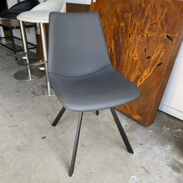 FOSHAN Hilton Chair - Grey PU Black Leg discounted furniture in Adelaide