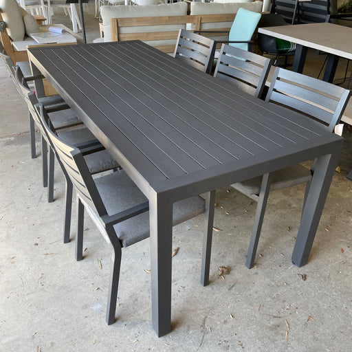 GOOD Matzo Post Leg Table 210x90 Gunmetal discounted furniture in Adelaide