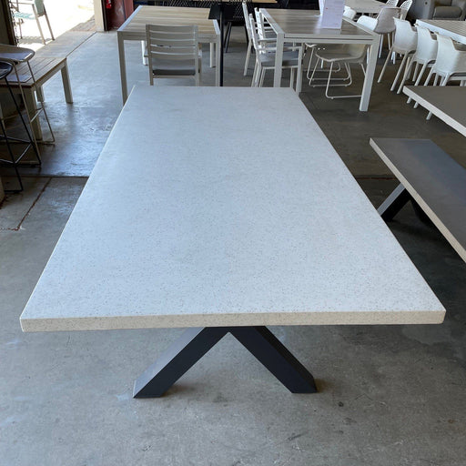 GOOD Switch Table Terrazzo Top Gunmetal Leg discounted furniture in Adelaide