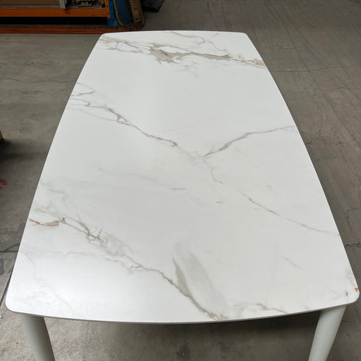 GOODUSD Alfie Dining Table 220cm- Ceramic White discounted furniture in Adelaide