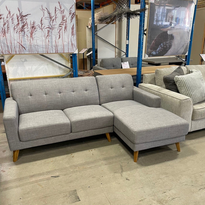 CORAL Alma 3 seat sofa chaise RHF -Zander Grey discounted furniture in Adelaide