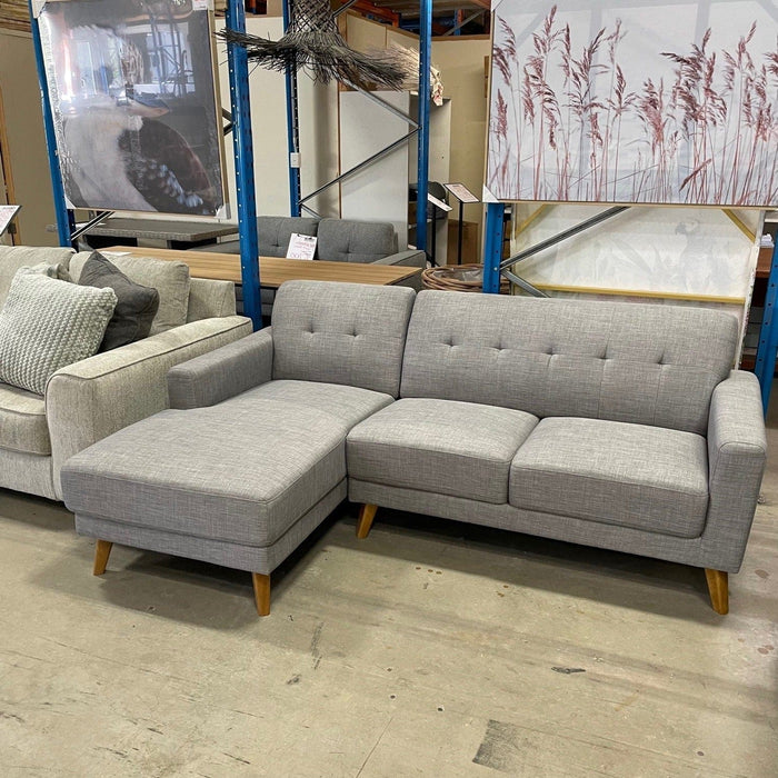 CORAL Alma 3 seat sofa chaise LHF -Zander Grey discounted furniture in Adelaide