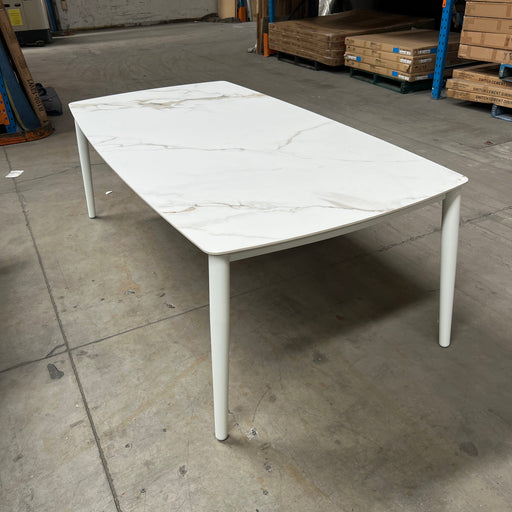 GOODUSD Alfie Dining Table 220cm- Ceramic White discounted furniture in Adelaide