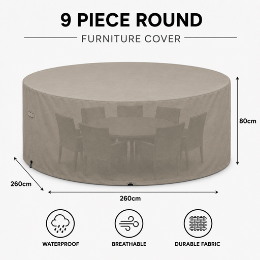 GOODUSD Outdoor Furniture Cover 9Pce Round discounted furniture in Adelaide