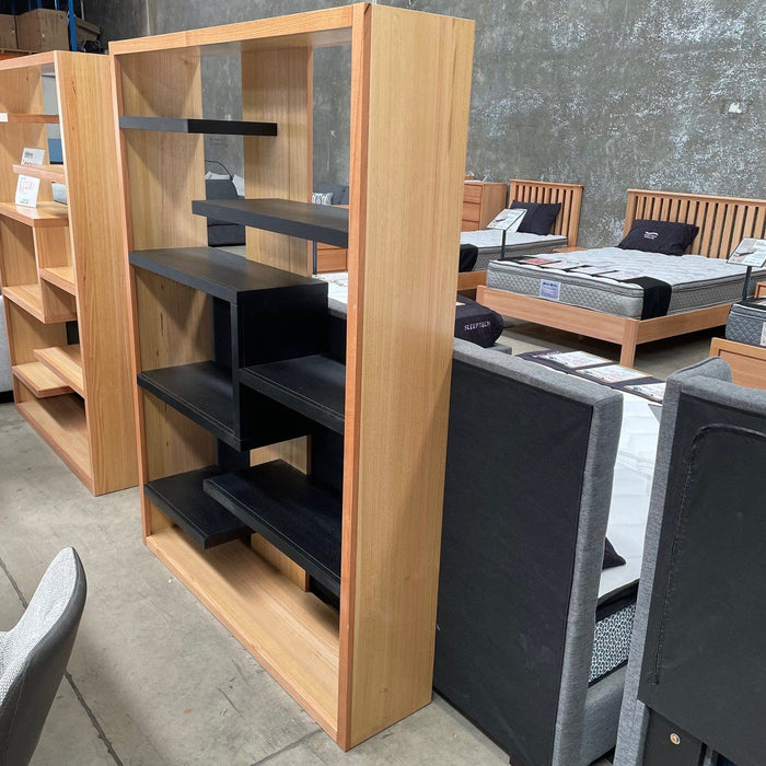 Australian Furniture Warehouse Graceland Wall Unit Black/Natural discounted furniture in Adelaide