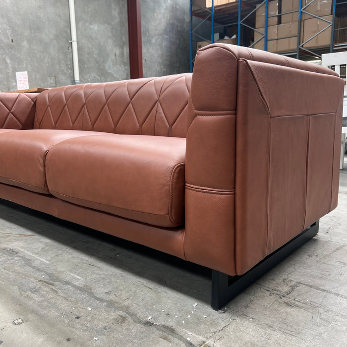 CORAL Santorini 3 Seat Sofa - Leather Tan discounted furniture in Adelaide