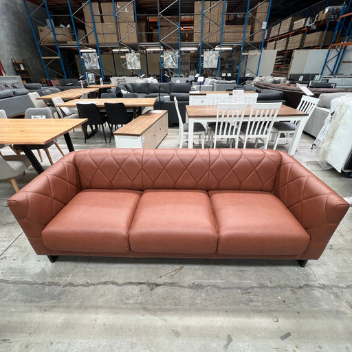 CORAL Santorini 3 Seat Sofa - Leather Tan discounted furniture in Adelaide