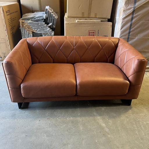 CORAL Santorini 2 Seat Sofa - Leather Tan discounted furniture in Adelaide