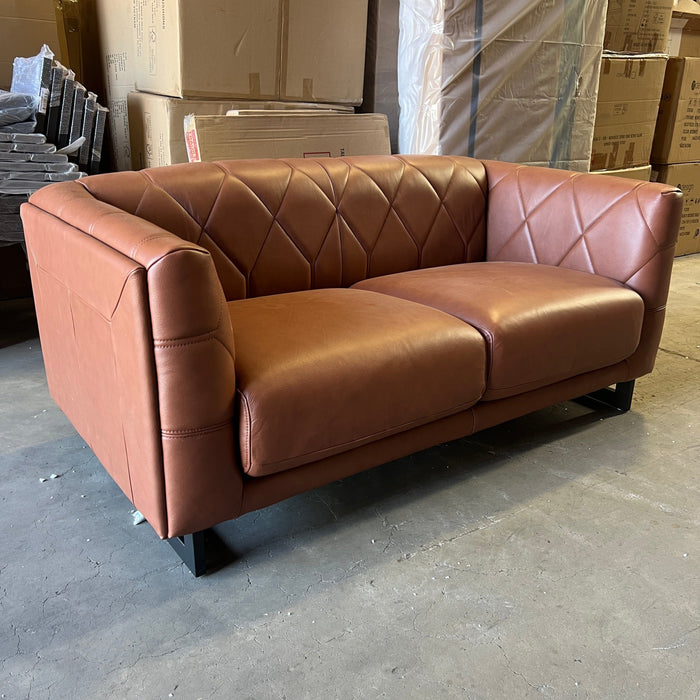 CORAL Santorini 2 Seat Sofa - Leather Tan discounted furniture in Adelaide