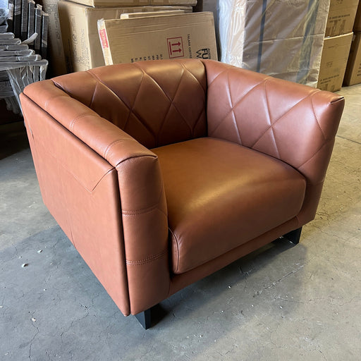 CORAL Santorini Sofa Chair - Leather Tan discounted furniture in Adelaide