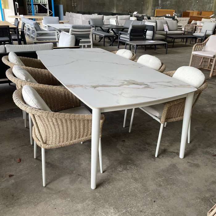 Australian Furniture Warehouse Alfie 7Pce Dining Suite-Ceramic White discounted furniture in Adelaide