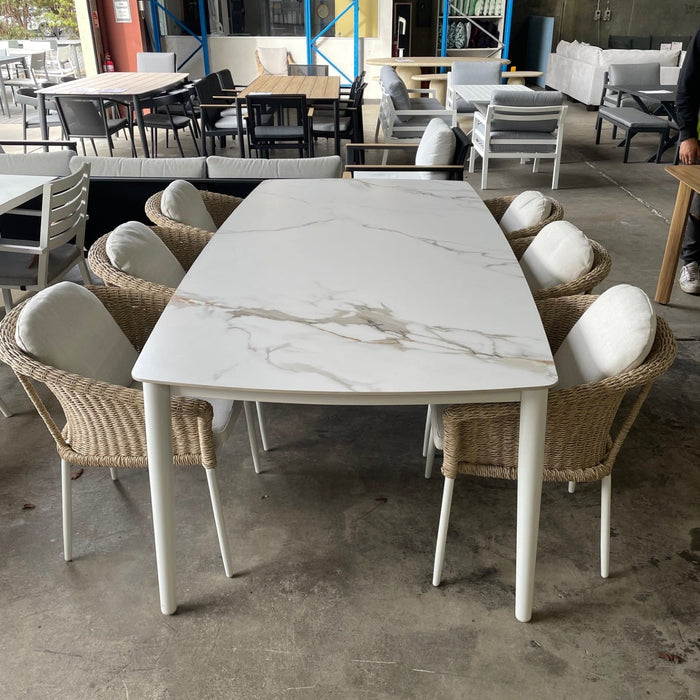 Australian Furniture Warehouse Alfie 7Pce Dining Suite-Ceramic White discounted furniture in Adelaide
