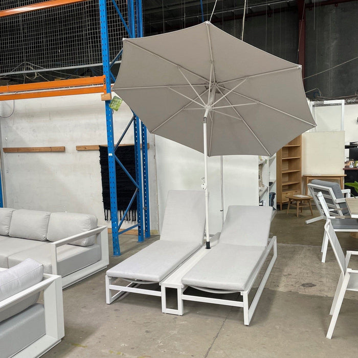 GOODUSD Belmont Sunlounge With Umbrella-Off White discounted furniture in Adelaide