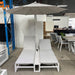 GOODUSD Belmont Sunlounge With Umbrella-Off White discounted furniture in Adelaide