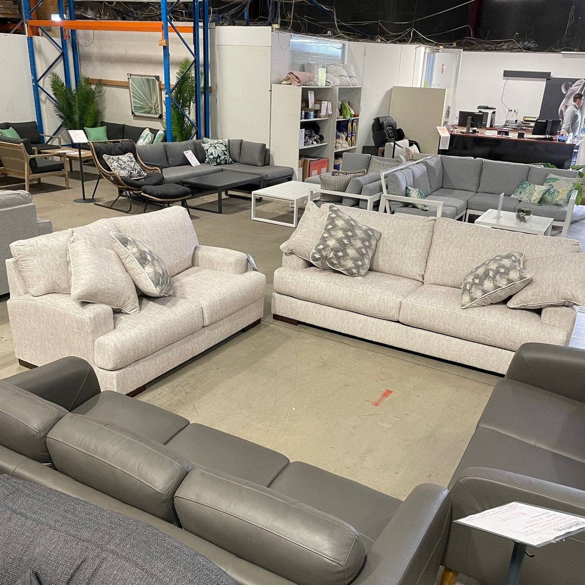 Caretti 3 seat 2 seat sofa and Ottoman — Australian Furniture Warehouse
