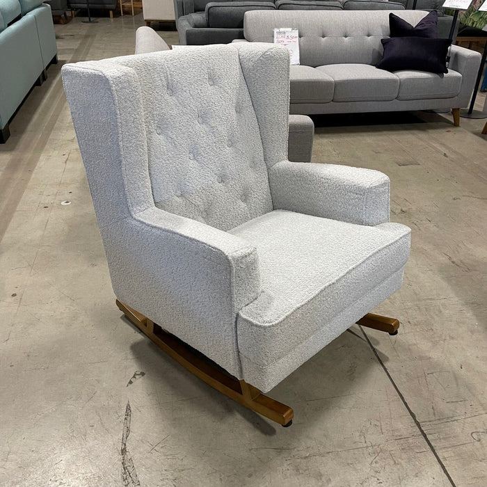 CORAL Clara rocking Chair Boucle Grey discounted furniture in Adelaide