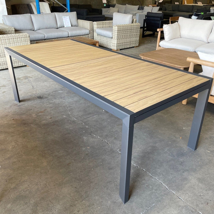 GOOD Eclipse Table Ext  Wood Look -Gunmetal discounted furniture in Adelaide