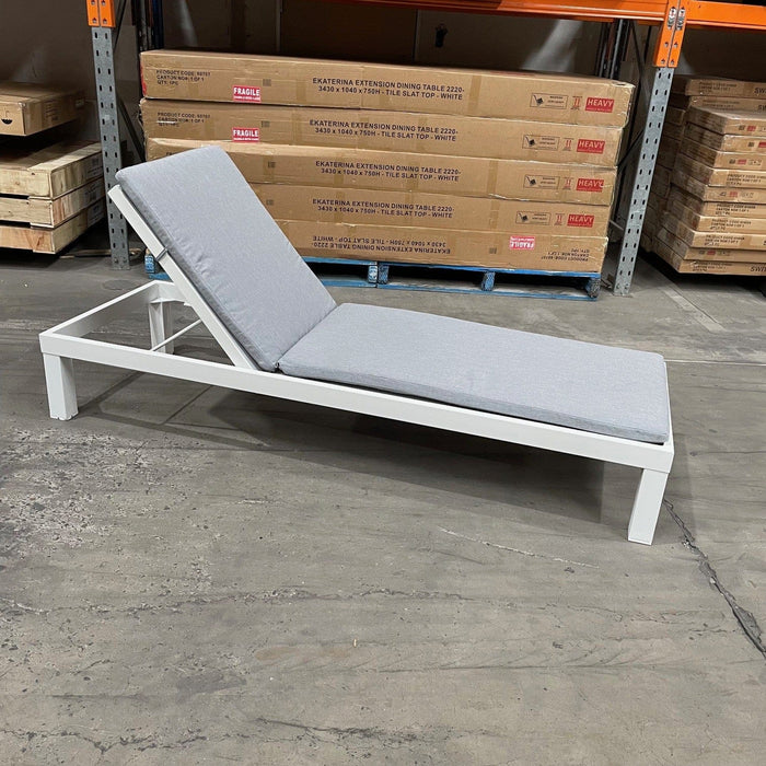 GOODUSD Elba Sunlounge With Cushion-White discounted furniture in Adelaide