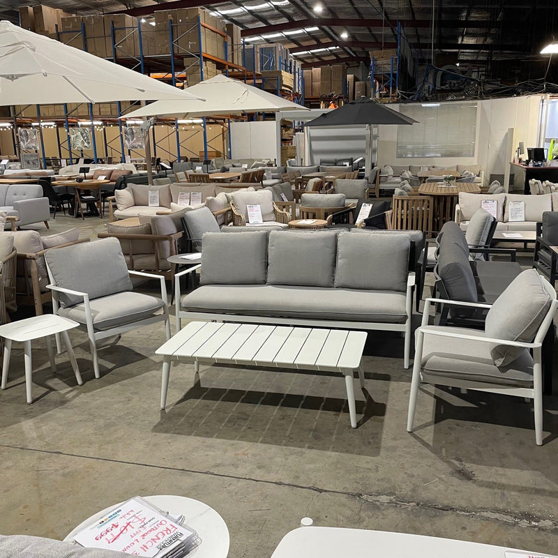 GOODUSD French 5 Pce Outdoor Lounge-White discounted furniture in Adelaide