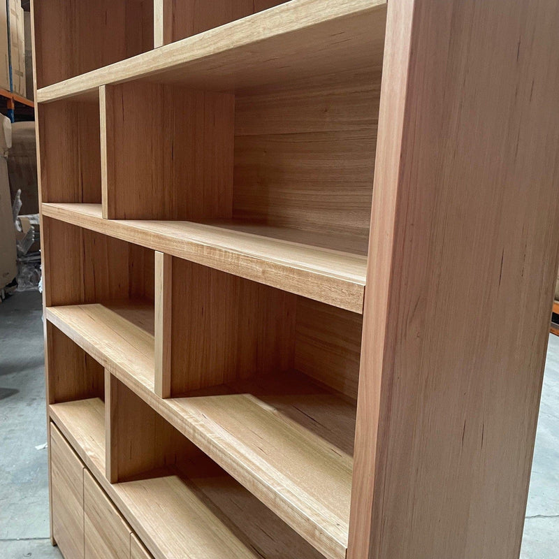 Australian Furniture Warehouse Langford 4door Bookcase-Mountain Oak discounted furniture in Adelaide