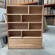 Australian Furniture Warehouse Langford 4door Bookcase-Mountain Oak discounted furniture in Adelaide