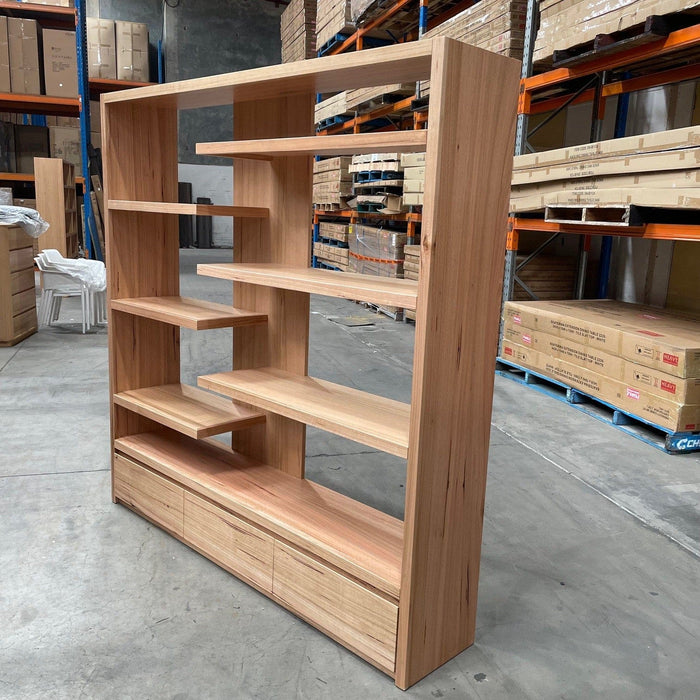 Australian Furniture Warehouse Lomond 3 Drawer Bookcase-Mountain Oak discounted furniture in Adelaide