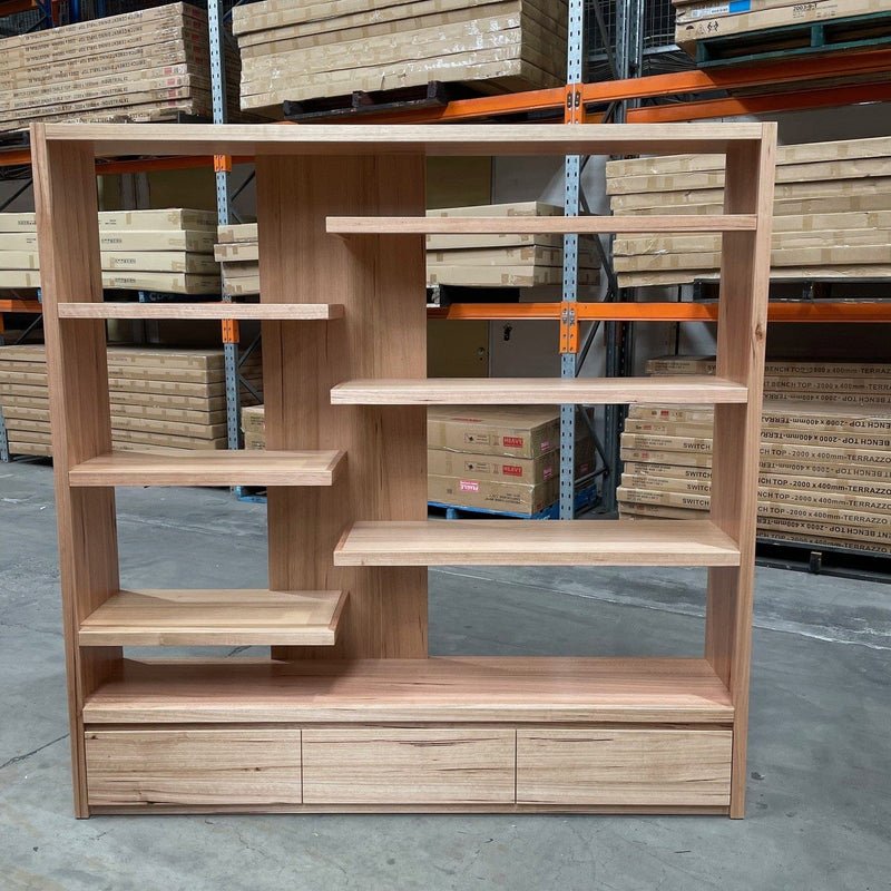 Australian Furniture Warehouse Lomond 3 Drawer Bookcase-Mountain Oak discounted furniture in Adelaide