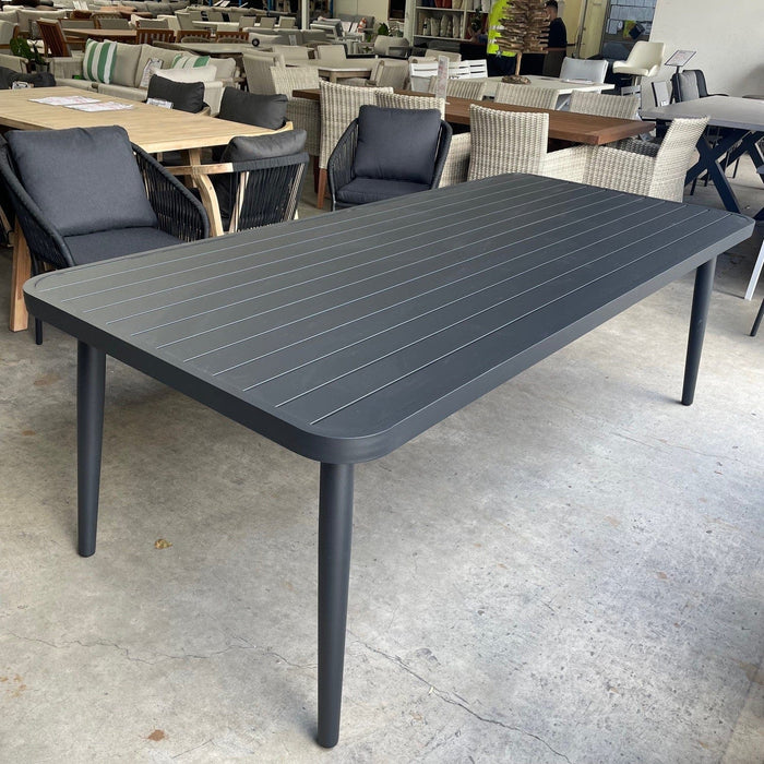 GOODUSD Naya Outdoor Dining Table 225cm Black discounted furniture in Adelaide