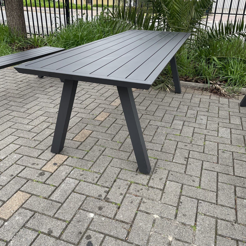 FEATURES Perez Picnic Table 240cm-Charcoal discounted furniture in Adelaide