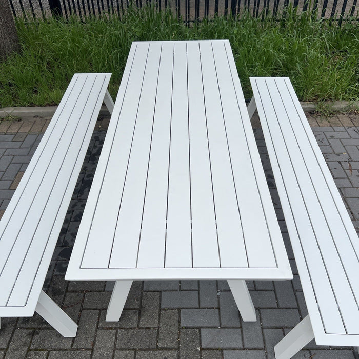 FEATURES Perez Picnic Bench-White discounted furniture in Adelaide
