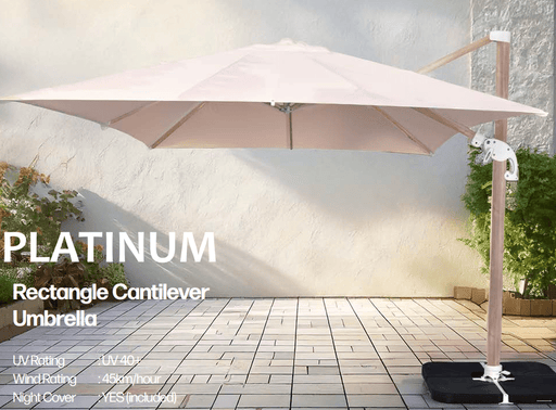 GOODUSD Platinum Umbrella 3x3 Wood Look-Oatmeal discounted furniture in Adelaide