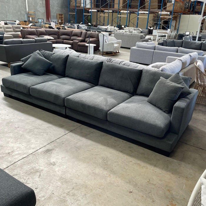 EASCOAST Ritz 4 Seat Sofa and Ottoman Charcoal discounted furniture in Adelaide