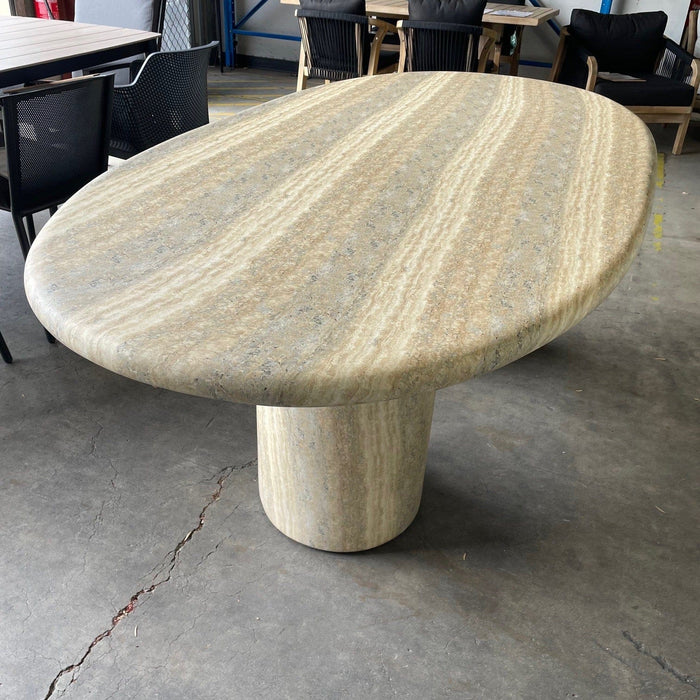 GOODUSD Sascha 3Pce Outdoor Dining -Travertine discounted furniture in Adelaide