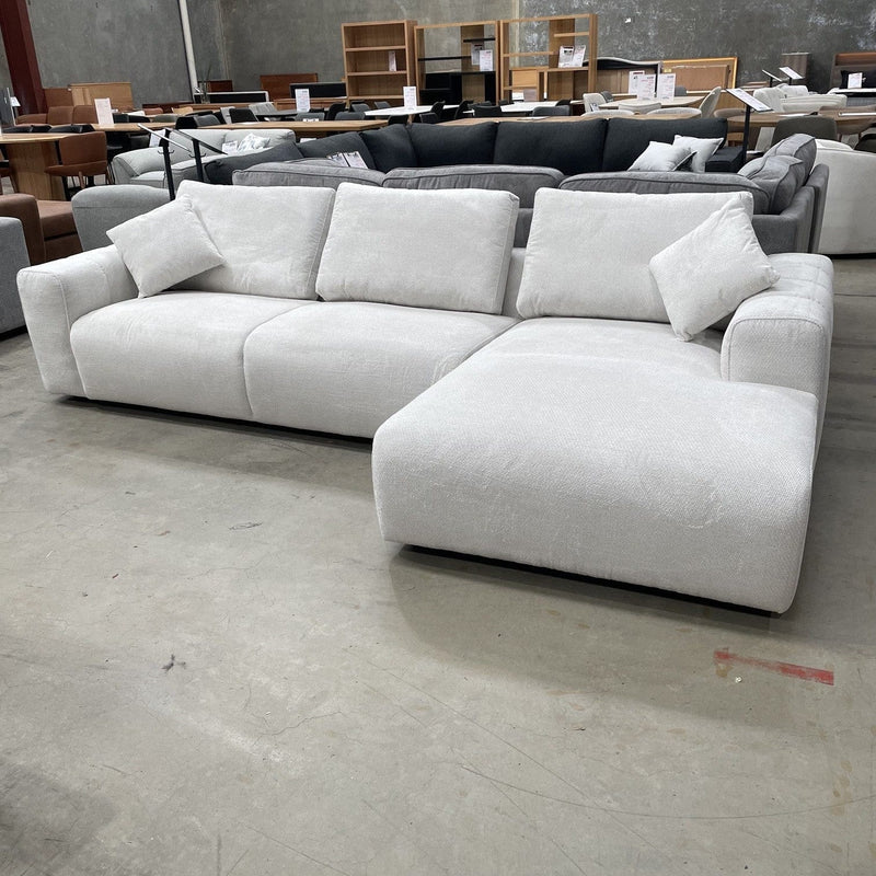 CORAL Tribeca Left Hand Chaise Sofa-Leeds Sand discounted furniture in Adelaide