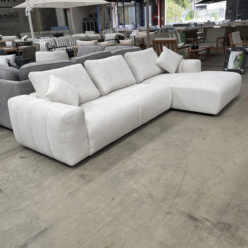 CORAL Tribeca Right Hand Chaise Sofa-Leeds Sand discounted furniture in Adelaide