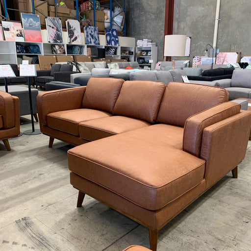 CORAL Dahlia 3S with Chaise RHF-Soft Tan discounted furniture in Adelaide